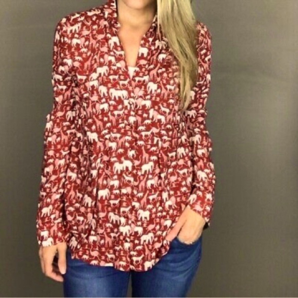 Anthropologie Maeve Safari Button-Down Top